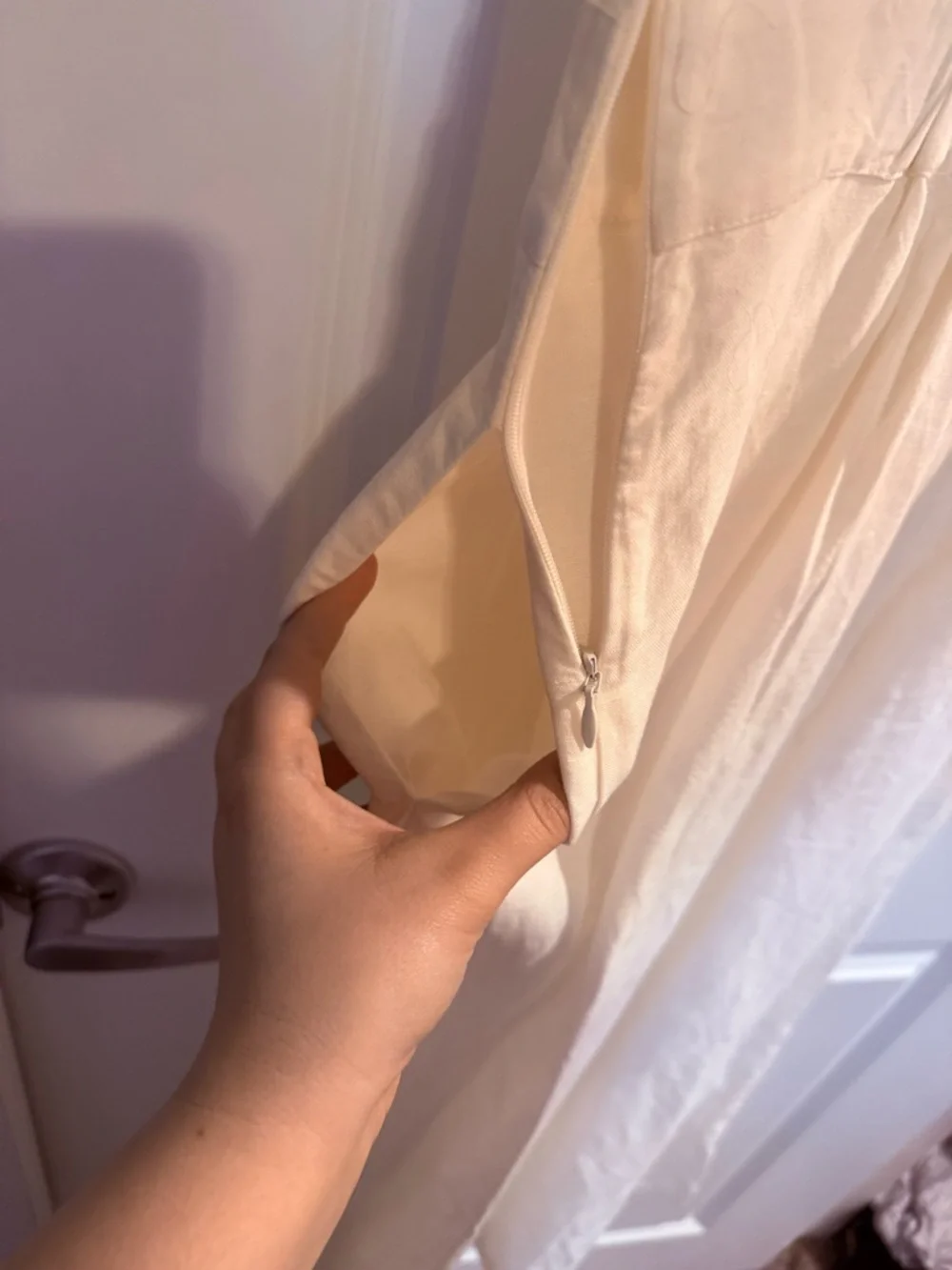 Madewell Cream Sleeveless V-Neck Midi Dress - Picture 4 of 4